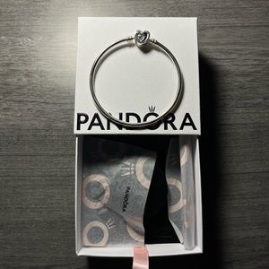 Pandora moments entwined infinite hearts clasp bangle.
